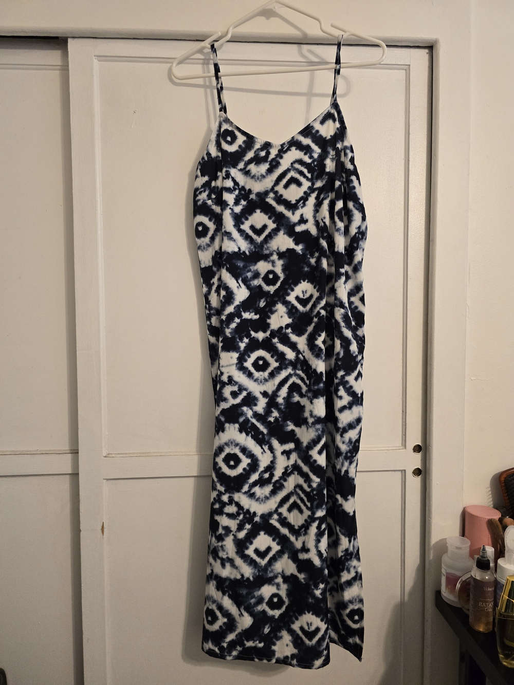 Circle T Navy and White Tie-Dye Maxi Dress